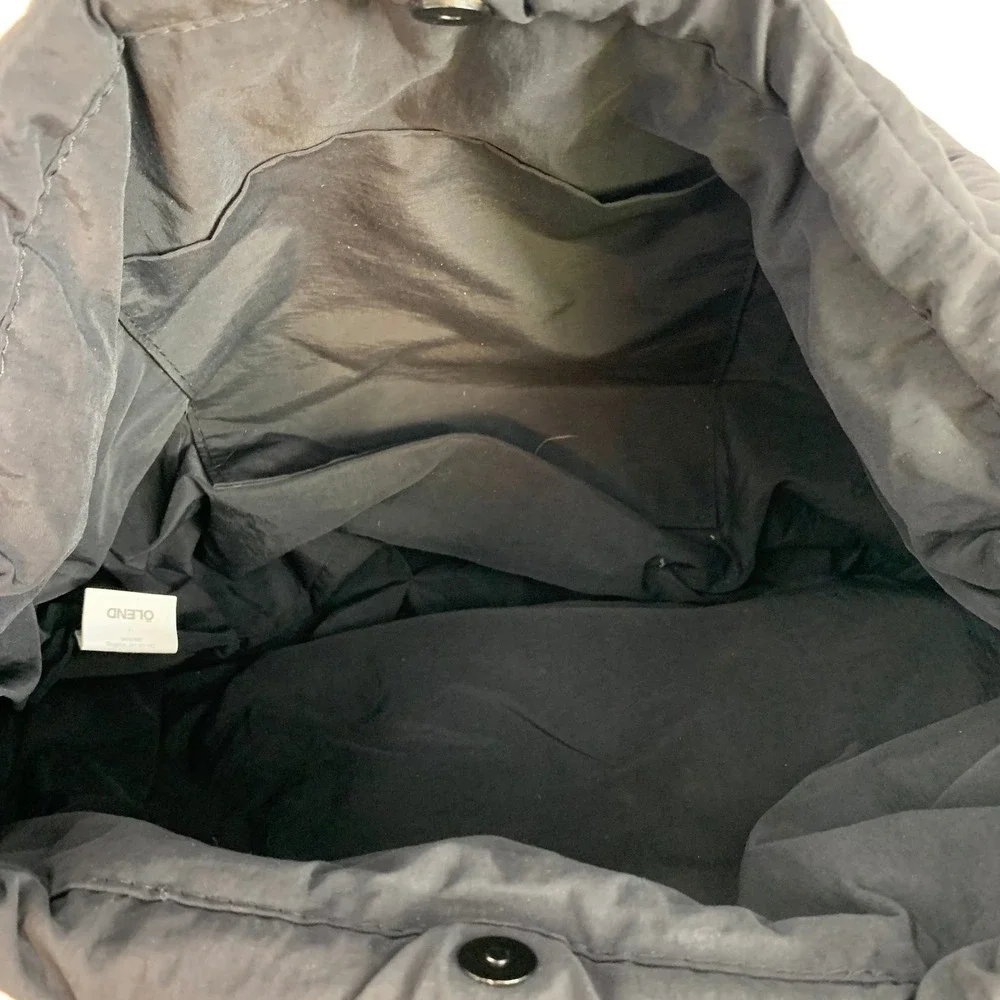 ÖLEND Backpacks Black Large Padded Shoulder Nylon Tote‎ Bag Drawstring Closure